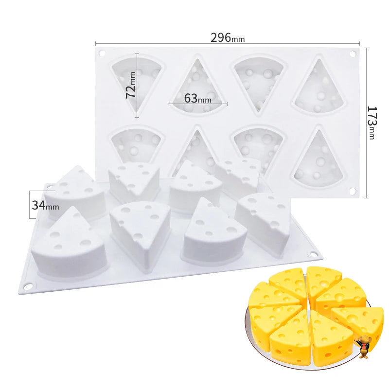 Cheese Shape Silicone Mould – Mousse, Chocolate and Cake Baking Decoration Tool
