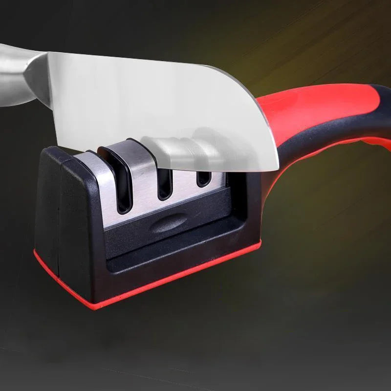 3-Stage Knife Sharpener with Anti-Slip Base – Quick Handheld Sharpening Tool