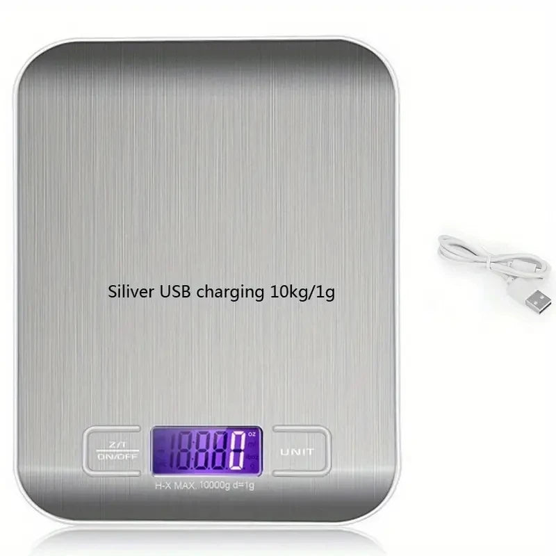 Kitchen Digital Scale – Multi-Function Electronic Weighing Scale with LCD Display and USB Charging