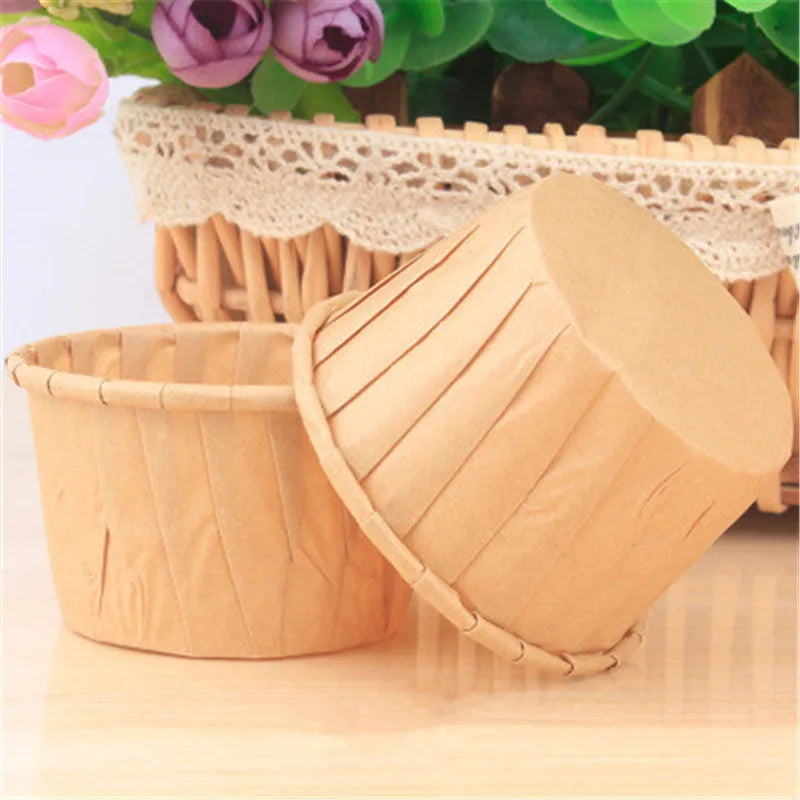 50pcs Gold Muffin Cupcake Liners – Oilproof Baking Cups for Weddings, Parties and Events