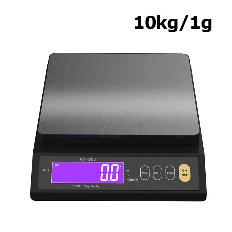 Waterproof Digital Kitchen Scale – Stainless Steel with LCD Display, 5kg/0.1g Accuracy