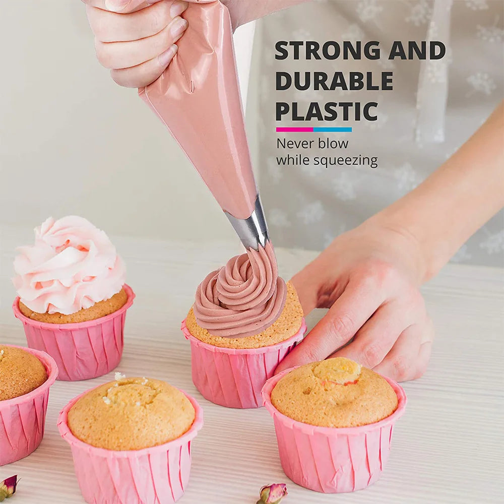 100pc Disposable Piping Bags – Icing & Cream Bags for Cake and Pastry Decorating