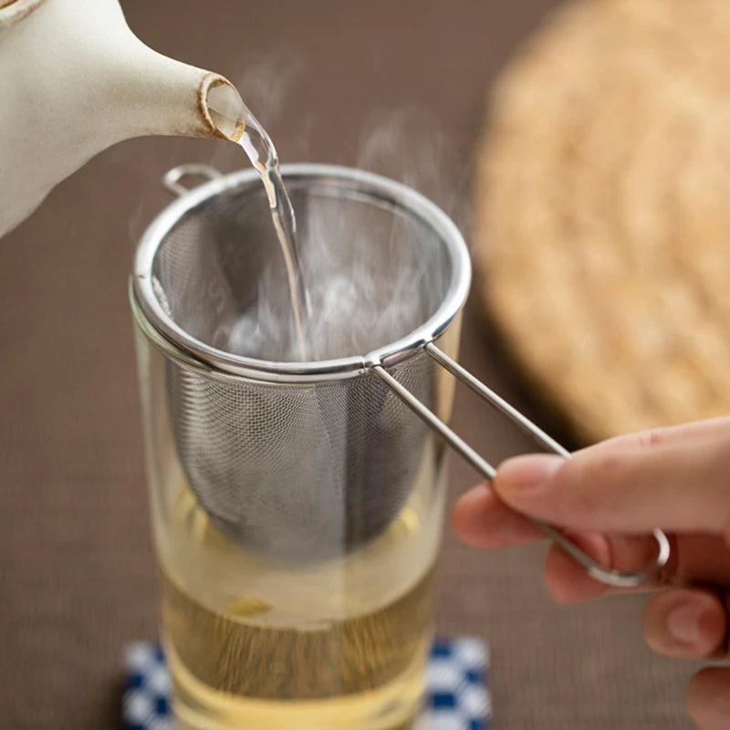 Stainless Steel Tea Infuser with Handle – Fine Mesh Strainer for Loose Leaf Tea and Coffee