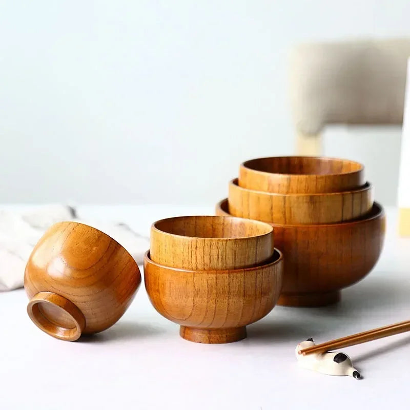 Natural Wooden Serving Bowl – Eco-Friendly Tableware for Everyday Meals