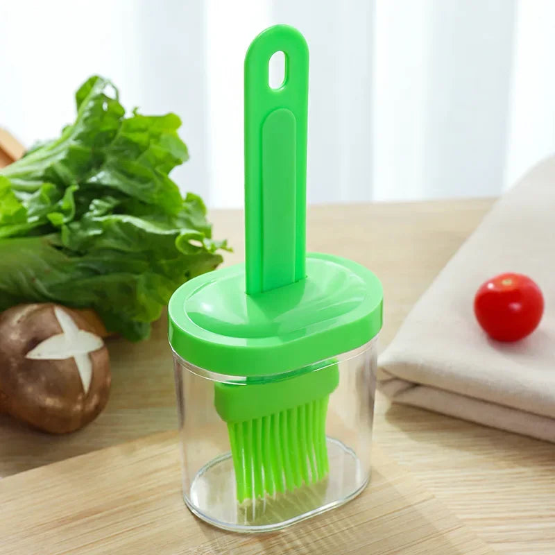Silicone Oil Brush with Portable Bottle – High Temperature Resistant Baking and BBQ Tool