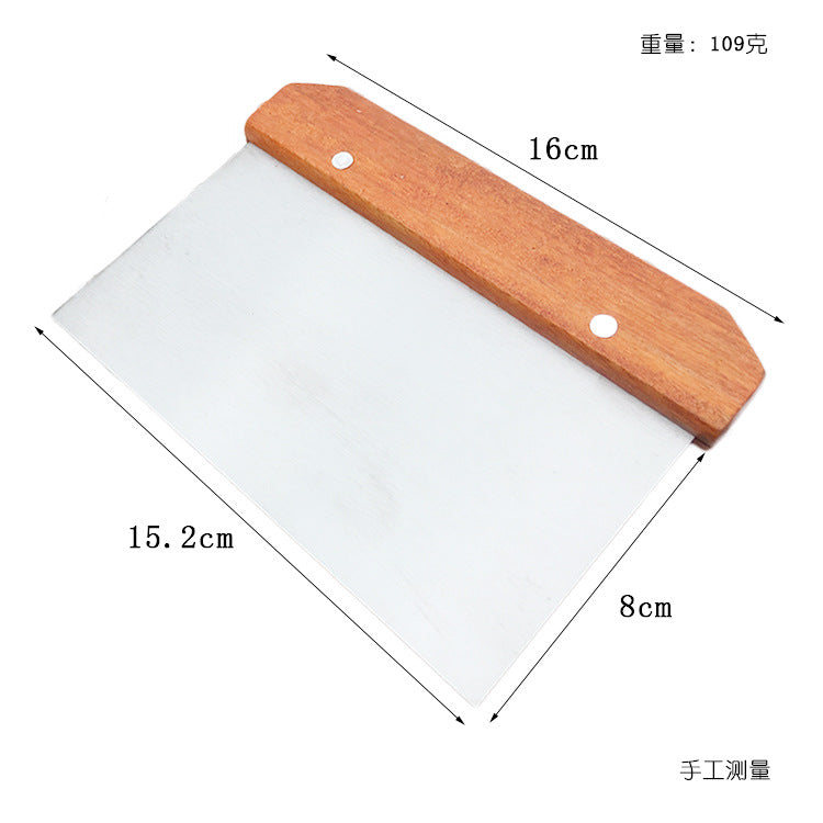 Stainless Steel Dough Scraper with Measurement Scale – Baking and Pizza Cutter Tool