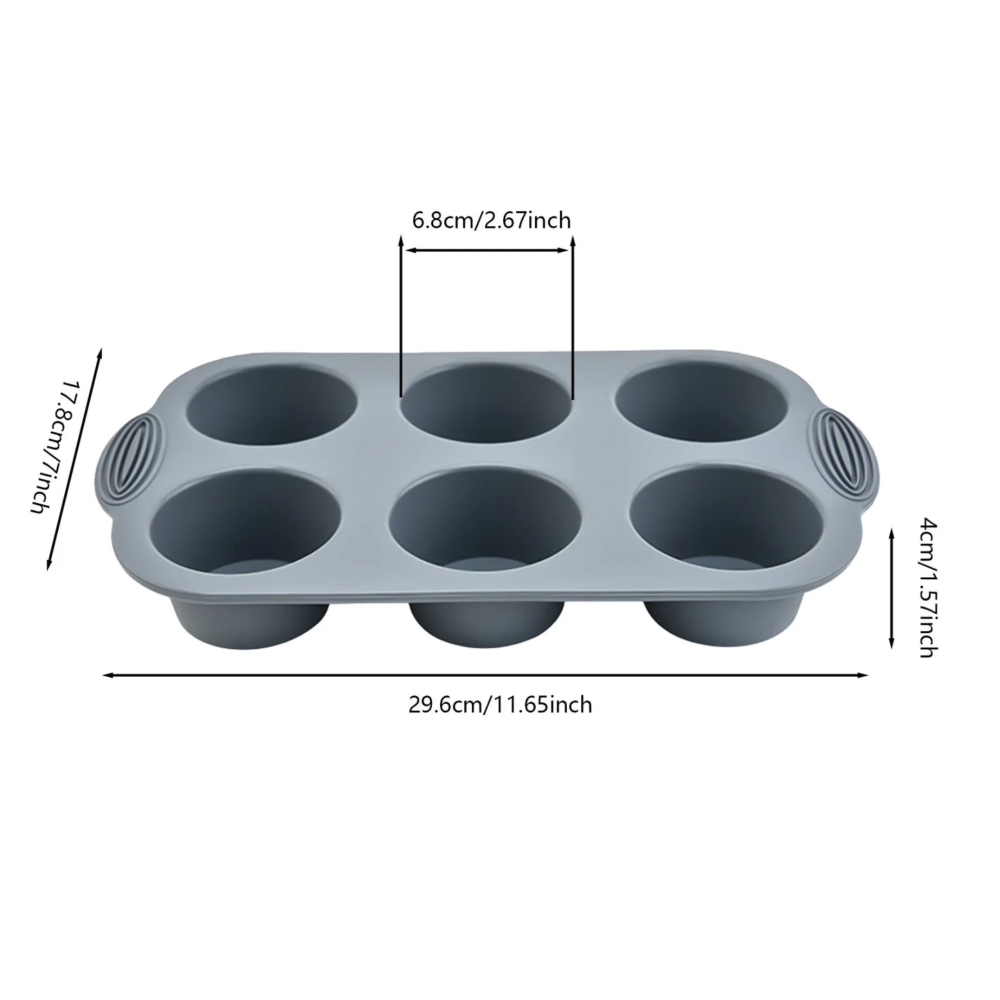 Silicone 6-Cup Cake Mould – Non-Stick Muffin Tray for Baking Cupcakes, Cakes and Biscuits