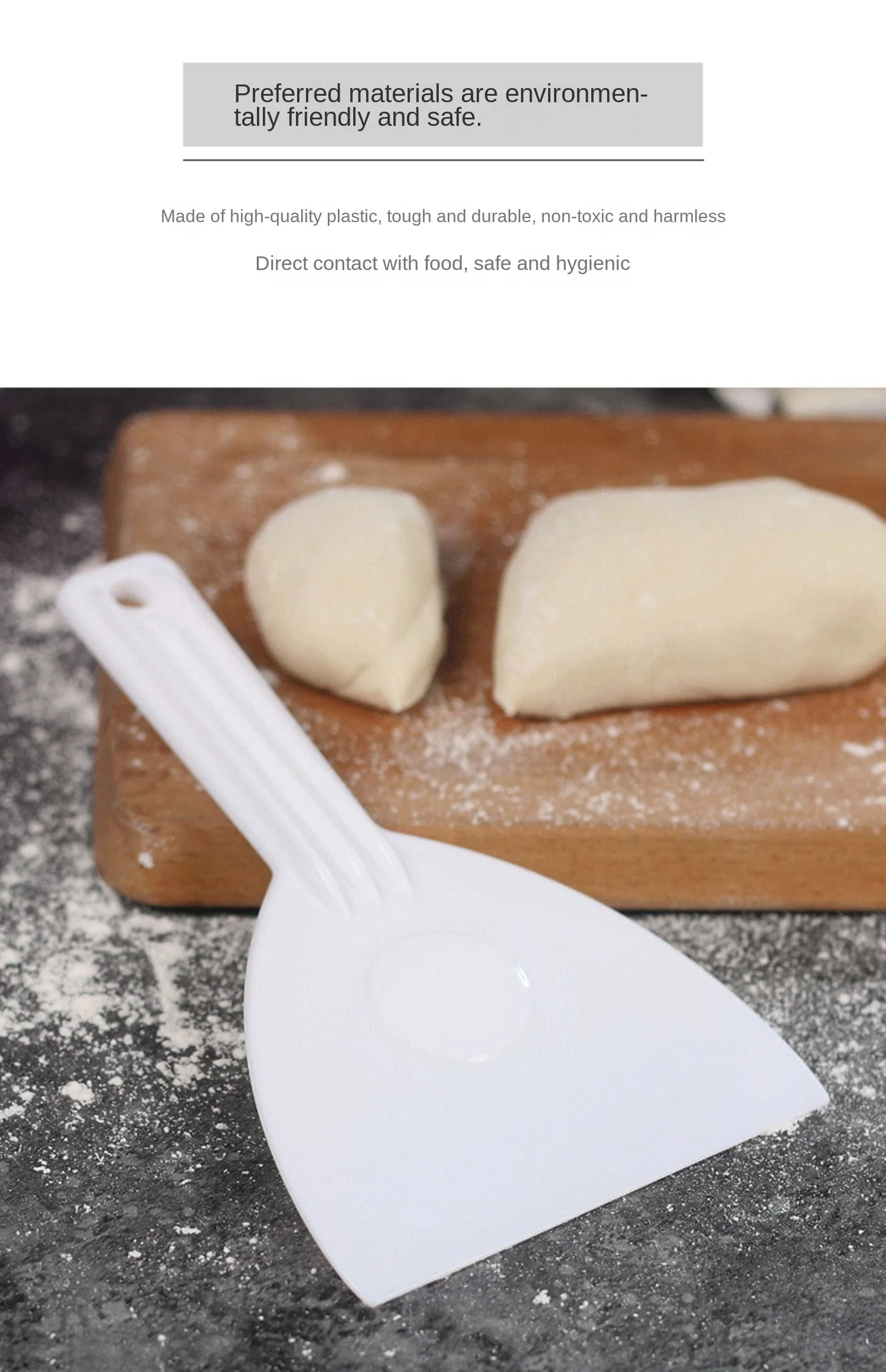 Plastic Cake Knife and Dough Scraper – Soft Scratch Board for Baking, Butter, and Chocolate