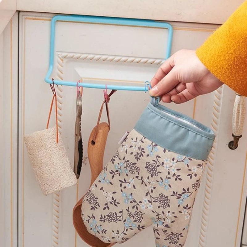 Cabinet Door Towel Rack – Multi-Functional Plastic Hanger for Kitchen Storage