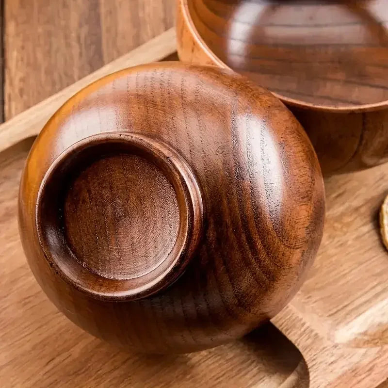 Natural Wooden Serving Bowl – Eco-Friendly Tableware for Everyday Meals