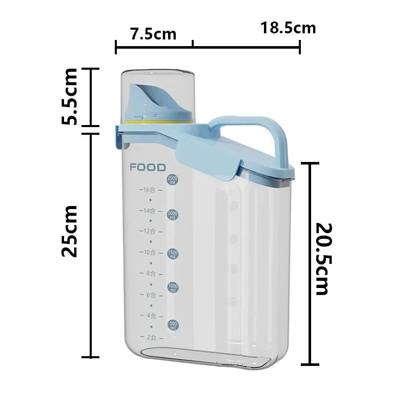 Airtight Cereal Storage Container 1.5L with Pouring Spout & Measuring Cup
