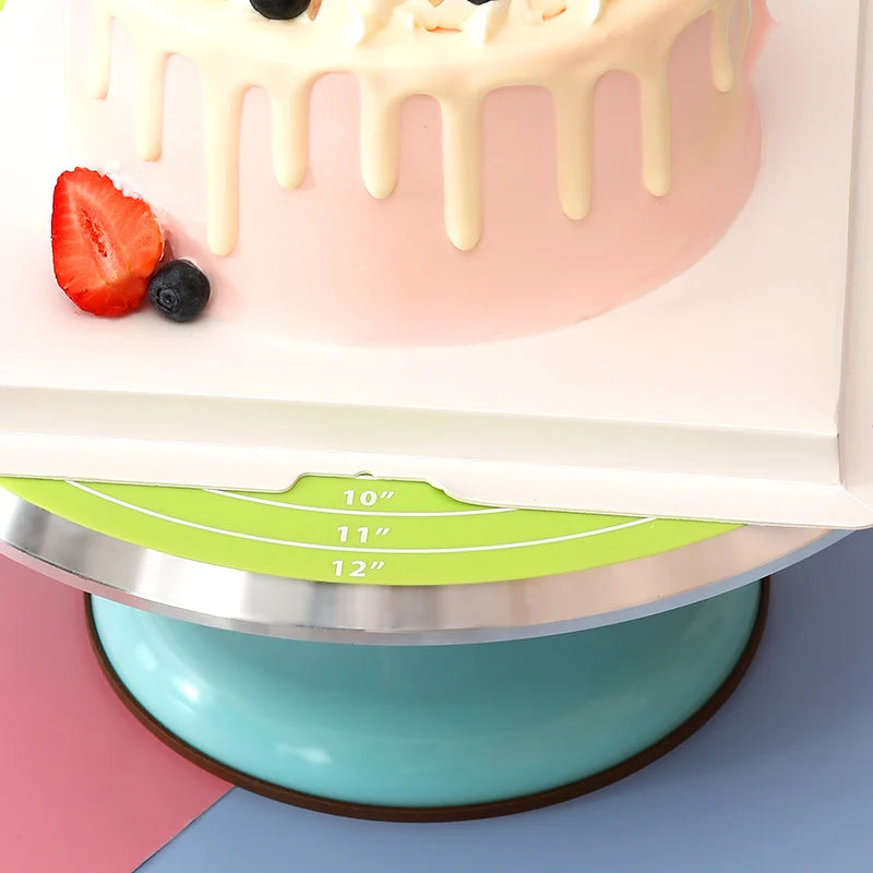 Silicone Cake Turntable Mat – Non-Stick Baking Mat with Size Guide, Heat Resistant Baking Tool
