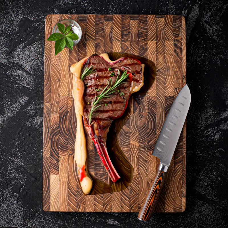 Large Teak Wood Cutting Board – Durable 1" Thick Chopping Board for Everyday Kitchen Use