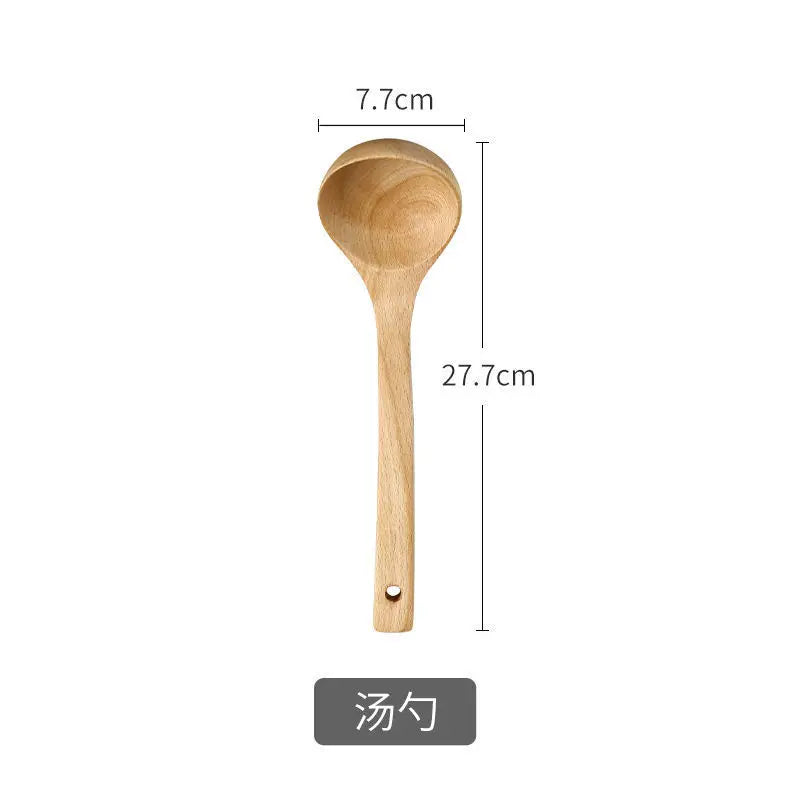 Wooden Cooking Utensils – Non-Stick Safe Kitchen Tools for Frying & Stirring