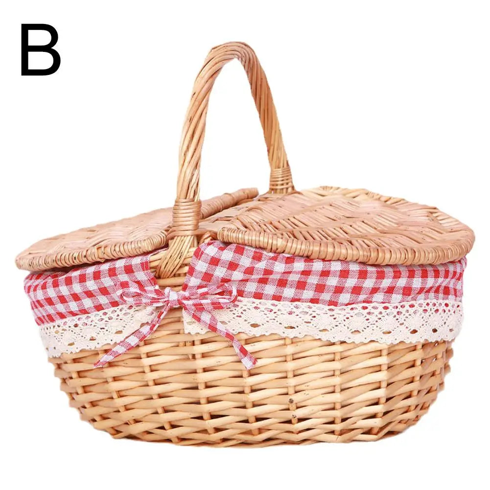 Willow Woven Wicker Picnic Basket