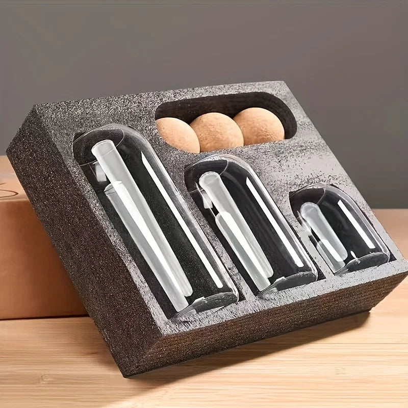 3pcs Glass Pantry Jars with Ball Cork Lid – Airtight Storage for Spices, Tea & Dry Goods
