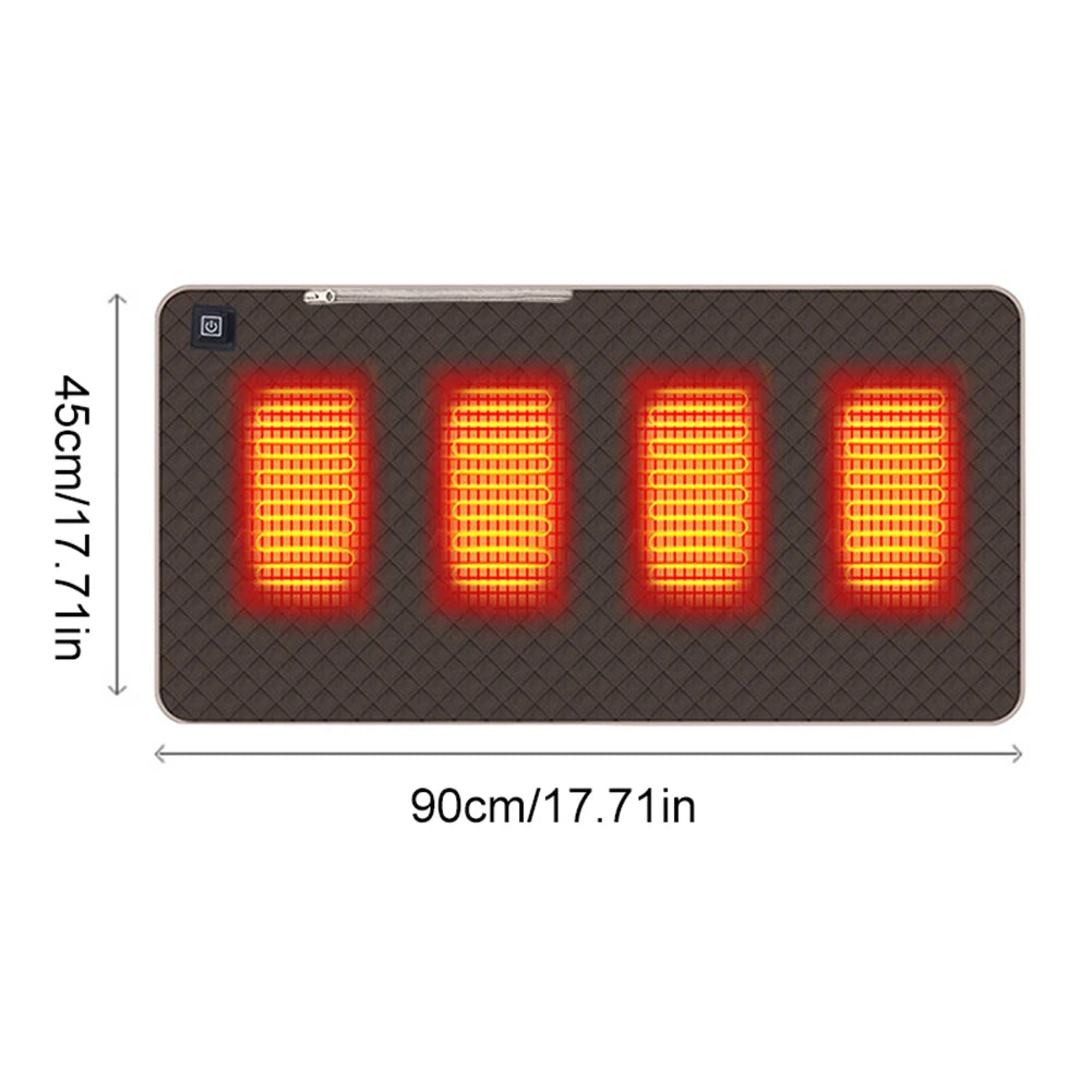 USB Heated Seat Cushion – 4-Zone Electric Mat for Camping, Office & Outdoor Warmth