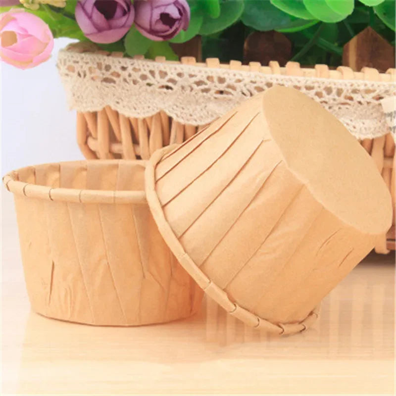 50pcs Gold Muffin Cupcake Liners – Oilproof Baking Cups for Weddings, Parties and Events