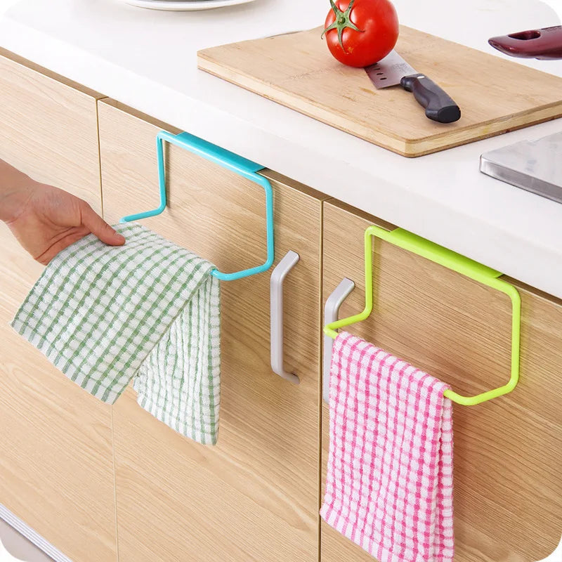 Cabinet Door Towel Rack – Multi-Functional Plastic Hanger for Kitchen Storage