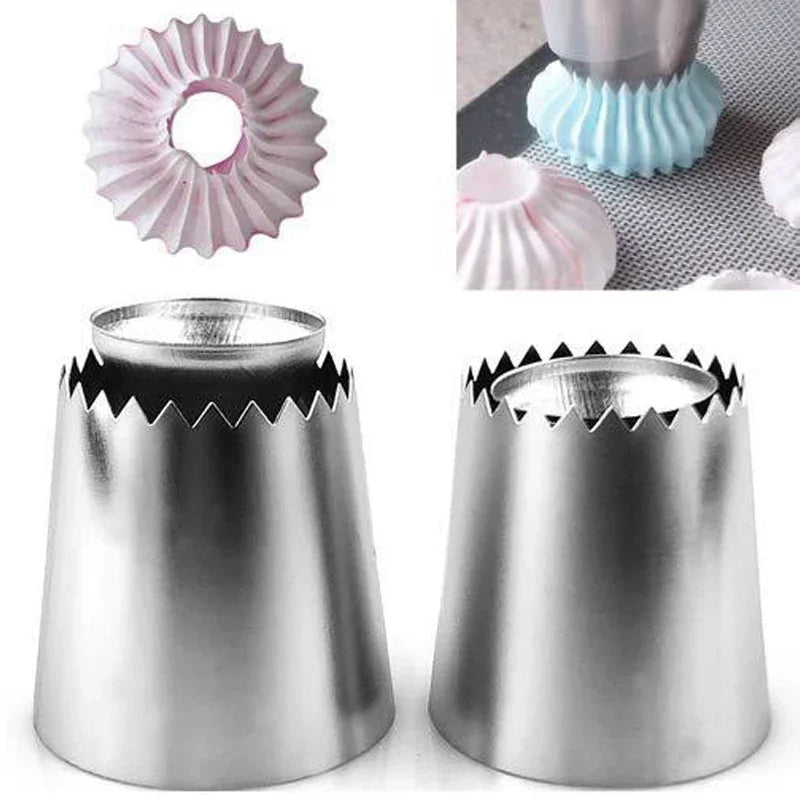 Stainless Steel Icing Nozzles – Cake Decorating Tips for Biscuits, Cookies & Desserts