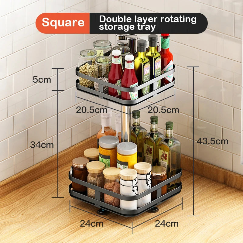 Rotatable Kitchen Storage Rack