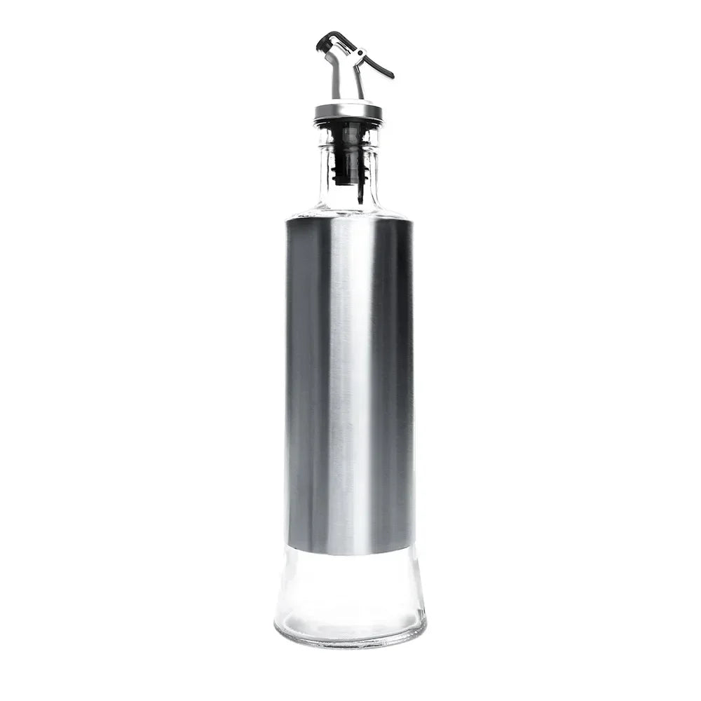 Stainless Steel Oil Bottle – 300ml/500ml Dispenser for Olive Oil, Vinegar & Sauces