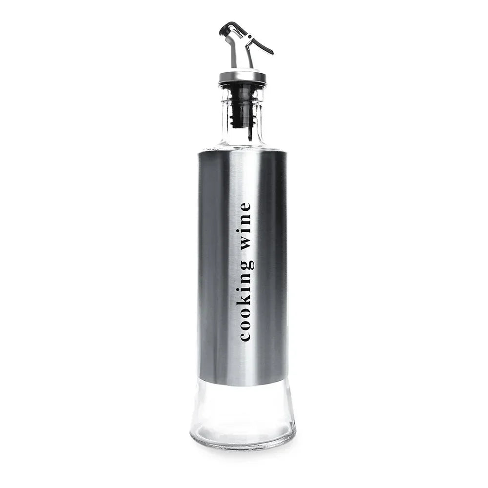 Stainless Steel Oil Bottle – 300ml/500ml Dispenser for Olive Oil, Vinegar & Sauces
