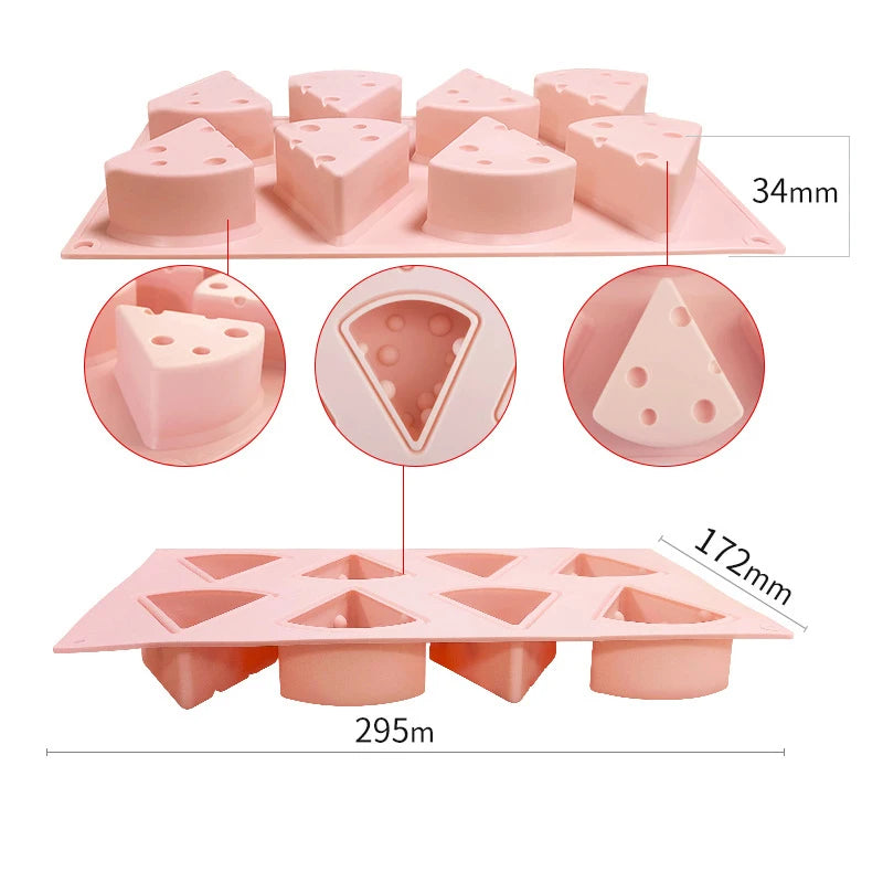 Cheese Shape Silicone Mould – Mousse, Chocolate and Cake Baking Decoration Tool