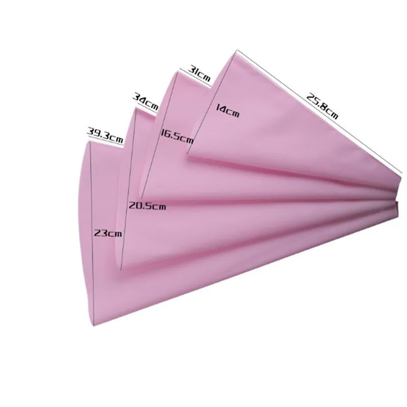 4pc Reusable Silicone Piping Bags – Icing Bags for Cake Decorating