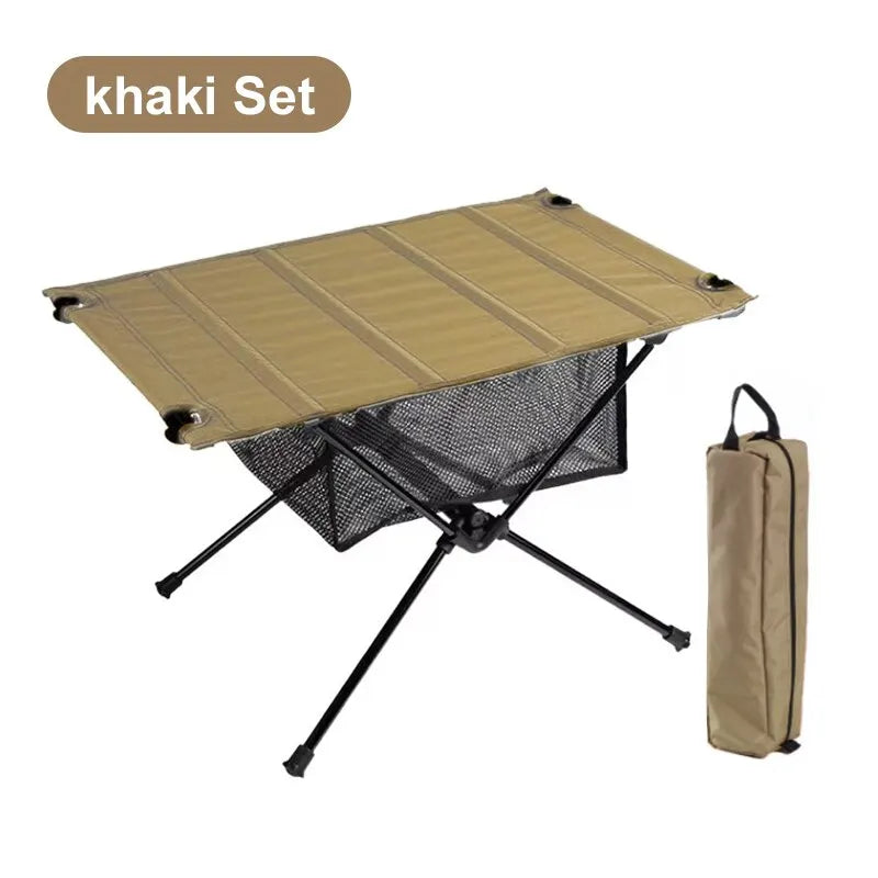 WESTTUNE Lightweight Camping Folding Table – Portable Roll-Up Aluminium Table with Oxford Fabric Top