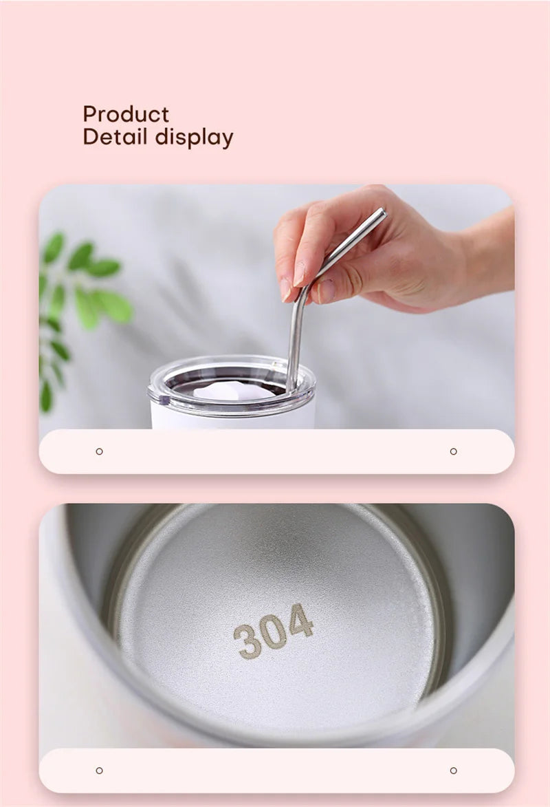 Cherry Blossom Stainless Steel Thermal Mug – Leak-Proof Travel Cup with Lid, 360–560ml