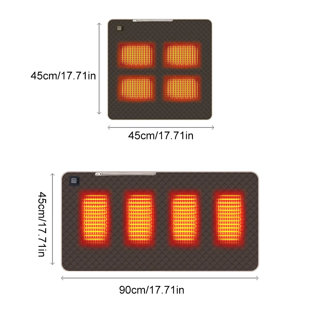 USB Heated Seat Cushion – 4-Zone Electric Mat for Camping, Office & Outdoor Warmth