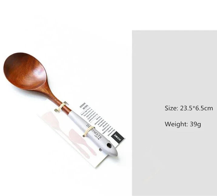 Solid Teak Wood Cooking Spatula – Non-Scratch Kitchen Utensil with Hanging Loop