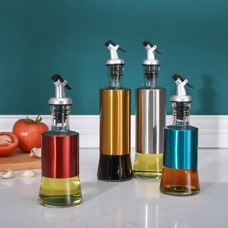 Stainless Steel Oil Bottle – 300ml/500ml Dispenser for Olive Oil, Vinegar & Sauces