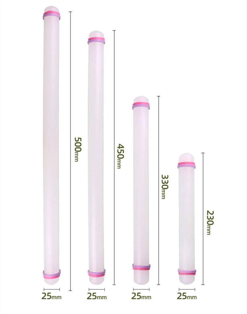 Non-Stick Plastic Rolling Pin – 23cm/33cm/45cm/50cm Sizes for Dough, Fondant & Pastry