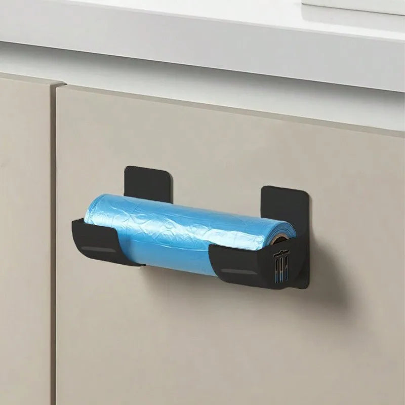 Adjustable Self-Adhesive Kitchen Storage Shelf – Wall-Mounted Holder for Wraps, Foil & Towels