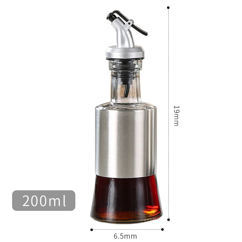 Stainless Steel Oil Bottle – 300ml/500ml Dispenser for Olive Oil, Vinegar & Sauces
