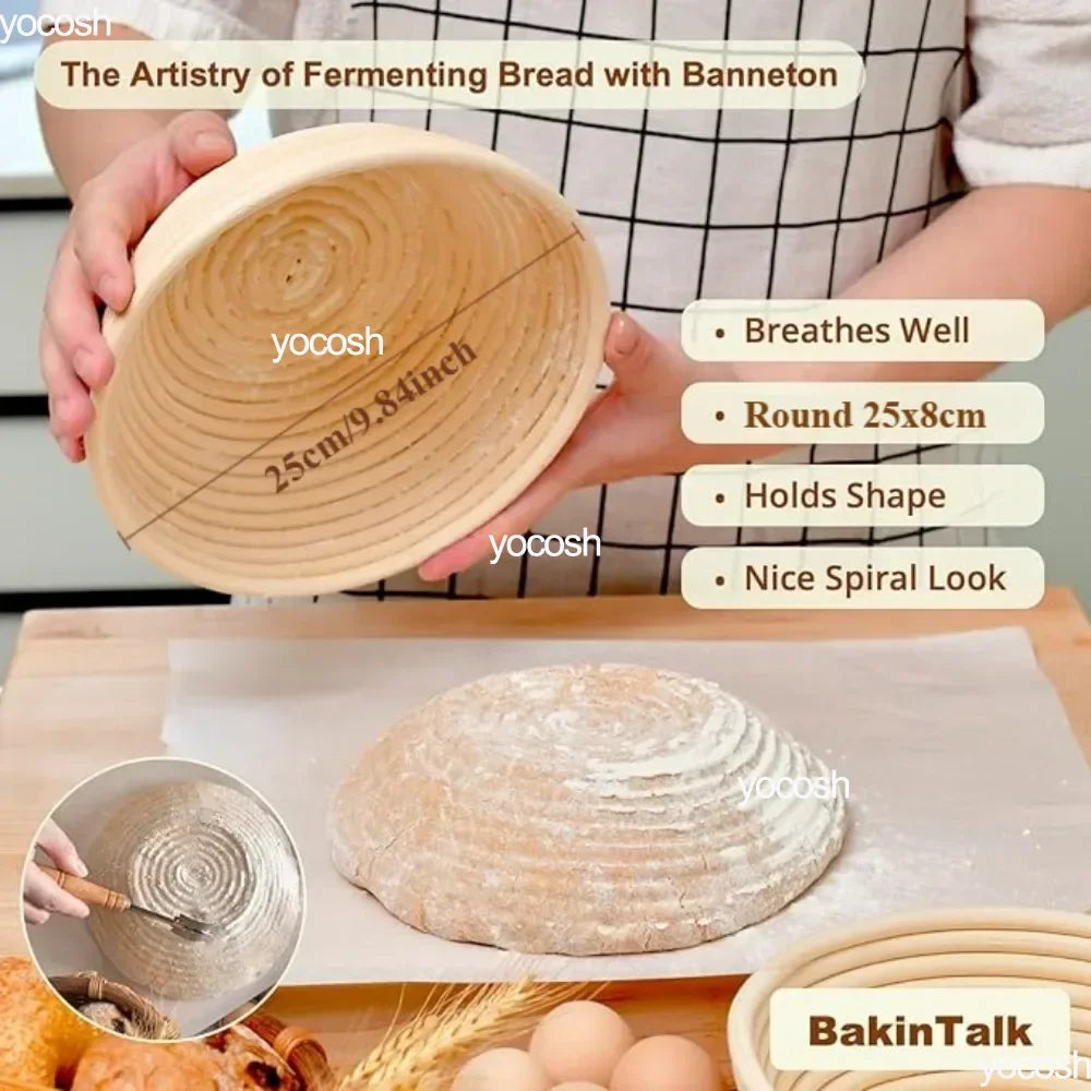 Professional Sourdough Baking Set – Proofing Basket, Mat, Tools & 24oz Starter Jar