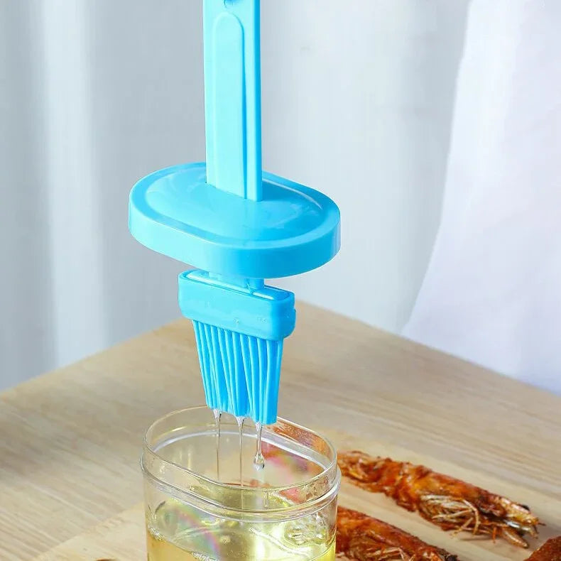 Silicone Oil Brush with Portable Bottle – High Temperature Resistant Baking and BBQ Tool