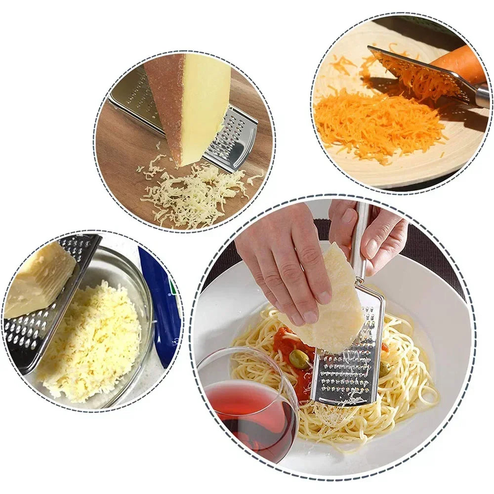 Stainless Steel Handheld Cheese Grater – Multi-Purpose Tool for Veg, Chocolate & More