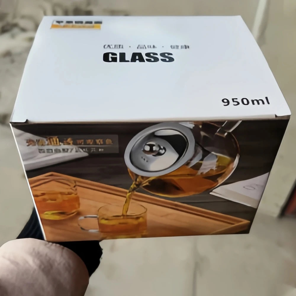 Heat Resistant Glass Teapot with Stainless Steel Infuser – 650ml, 950ml or 1300ml