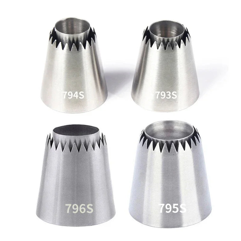 Stainless Steel Icing Nozzles – Cake Decorating Tips for Biscuits, Cookies & Desserts