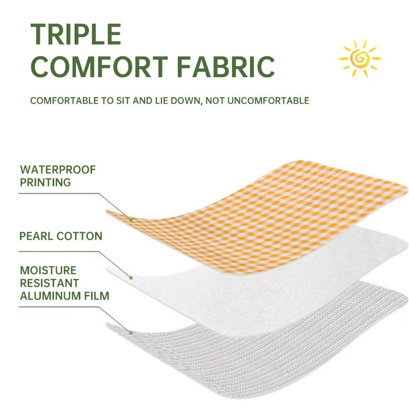 Yellow Waterproof Camping & Picnic Mat – Double-Sided Aluminium Sleeping Pad for Outdoor Use