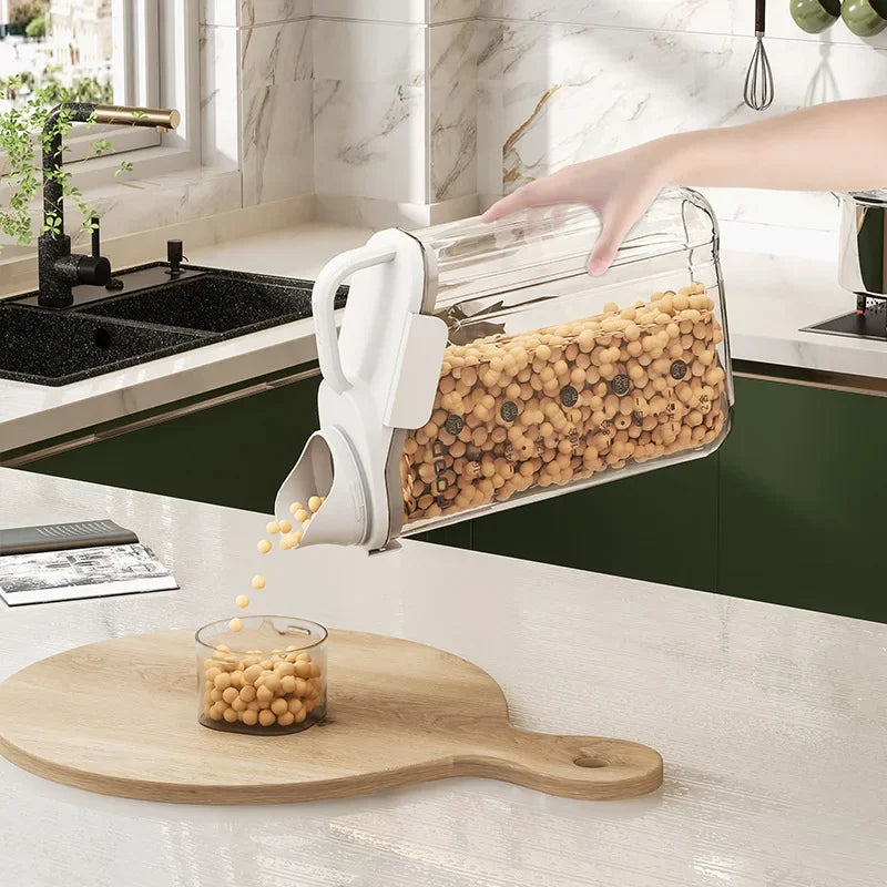 Airtight Food Storage Container with Pour Spout & Measuring Cup – Cereal & Grain Dispenser