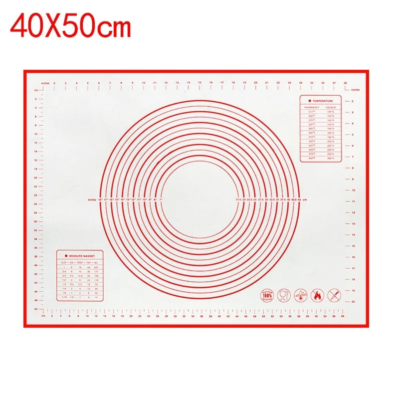 Non-Stick Silicone Baking & Kneading Mat – Reusable Pastry Mat with Measurement Guide