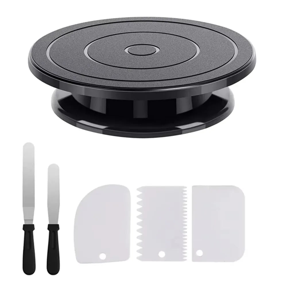 7pcs Cake Decorating Kit – Turntable, Spatula & Leveler for Easy Cake Design