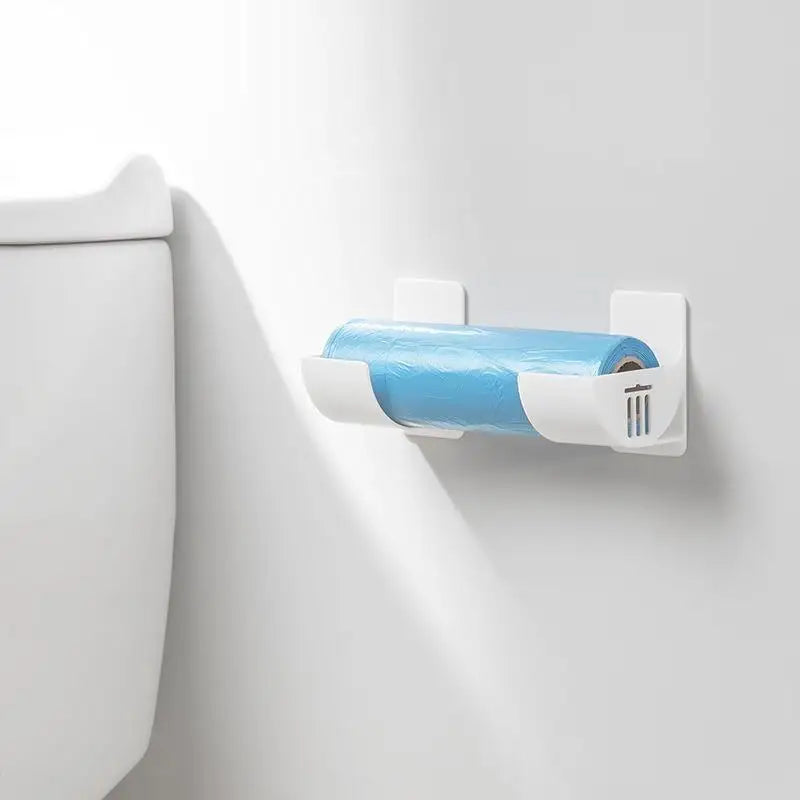 Adjustable Self-Adhesive Kitchen Storage Shelf – Wall-Mounted Holder for Wraps, Foil & Towels