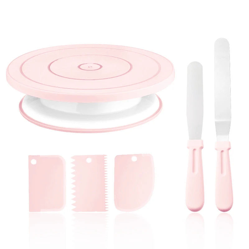 Macaron Rotating Cake Turntable – 11" Revolving Stand for Cake Decorating and Baking