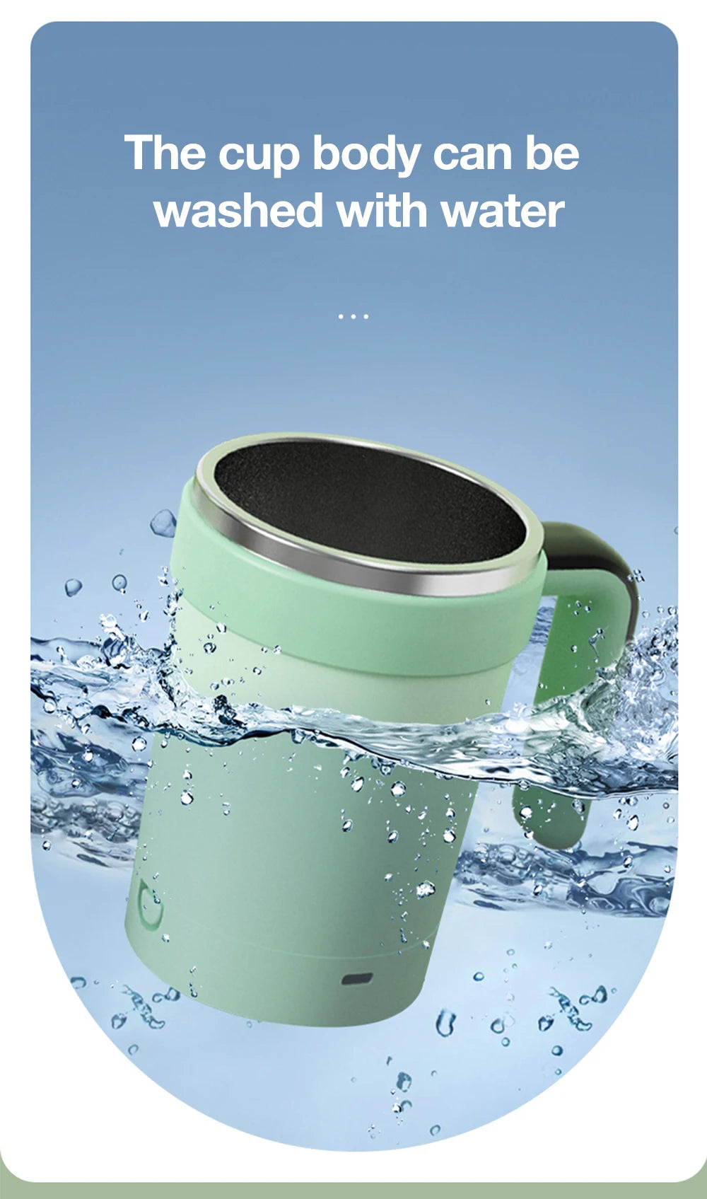 Rechargeable Self-Stirring Mug – Magnetic Electric Coffee Mixer with Lid, 380ml