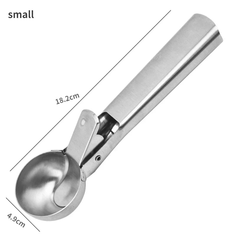 Multifunctional Stainless Steel Ice Cream Scoop – Dual-Purpose Fruit and Watermelon Ball Spoon
